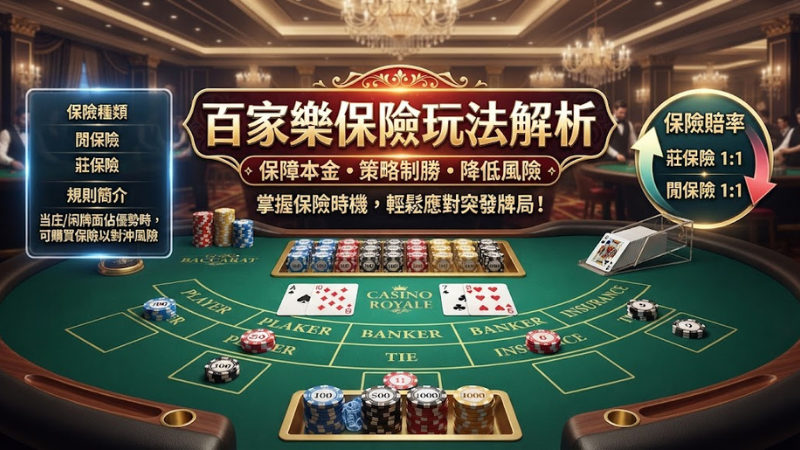 百家樂保險玩法解析!揭開遊戲中特殊規則、賠率計算方式!